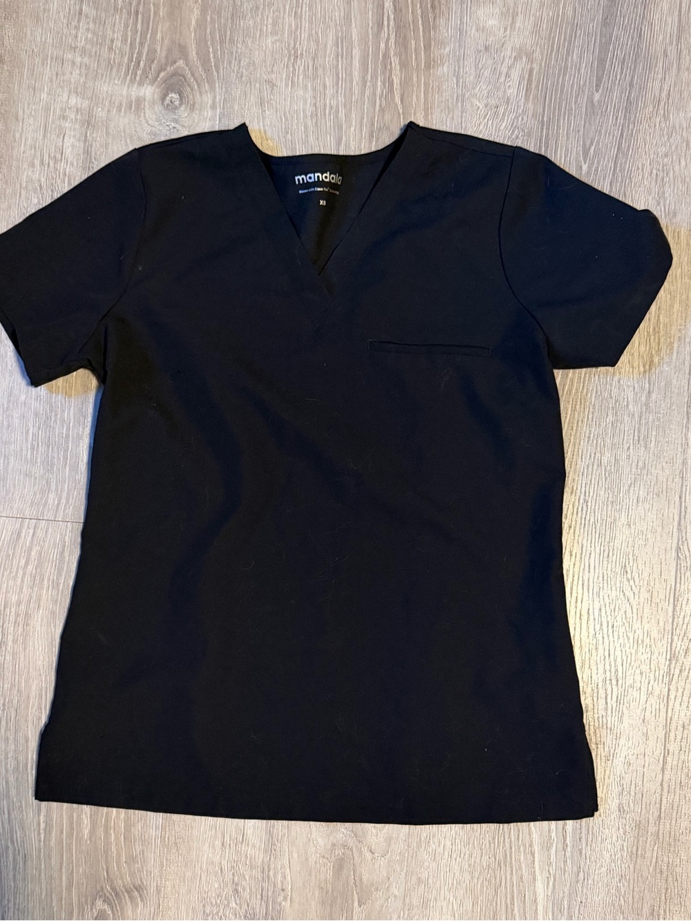 Mandala Women's Black V-Neck Scrub Top